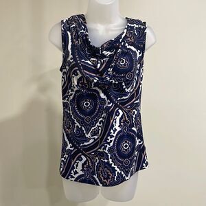 NWOT Michael Kors Medallion Cowl Neck Sleeveless Blouse.  Size S small 4/6